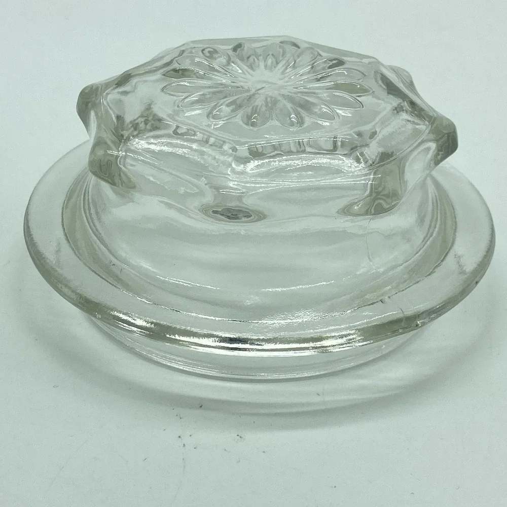Anchor Hocking Wexford Clear Glass Apothecary Canister With Lid Diamond Pattern